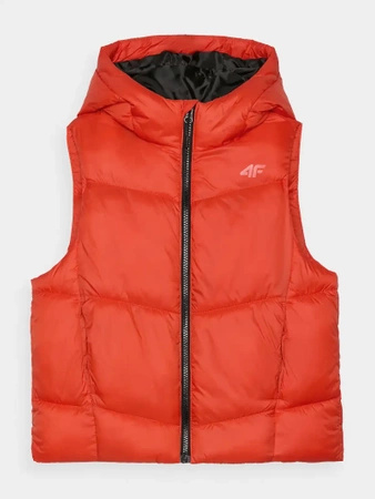 Bezrękawnik puchowy pikowany z kapturem chłopięcy 4F