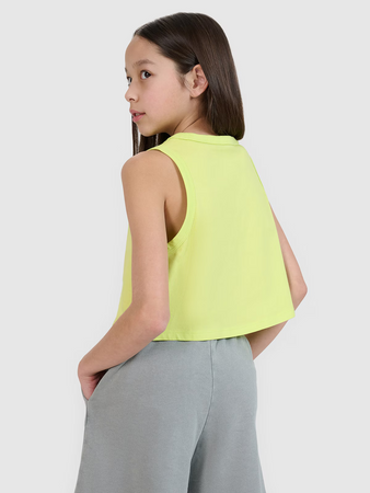 Crop top oversize z nadrukiem dziewczęcy 4F 4FJWSS25TSLEF112-45S