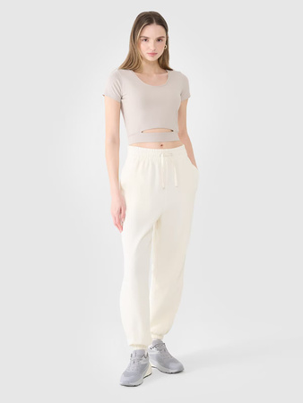 T-shirt crop top gładki damski 4F 4FRSS25TTSHF2695-83S