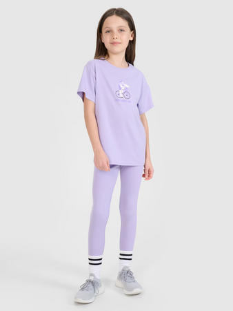 Dziewczęcy t-shirt z nadrukiem 4F4FJRSS25TTSHF2645-52S