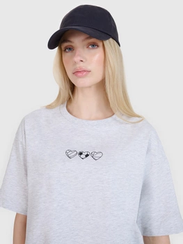 T-shirt damski oversize z nadrukiem 4F 4FRSS25TTSHF2873-27M