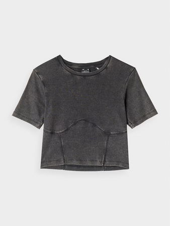 Crop top slim gładki damski 4F 4FRAW24TTSHF2581-20S