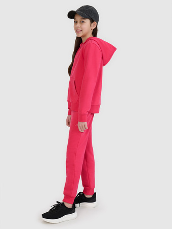 Bluza dziewczęca dresowa rozpinana z kapturem 4F 4FJWSS25TSWSF1706-55S