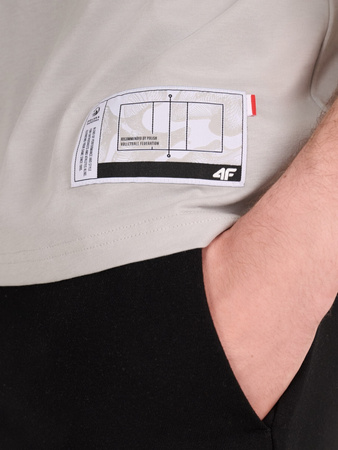 T-shirt regular z nadrukiem siatkarskim męski 4F 4FRAW25TTSHM3318-27S