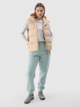 Bezrękawnik puchowy pikowany z kapturem damski 4F 4FWAW24TVJAF141-83S