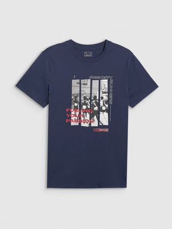 T-shirt regular z nadrukiem męski 4F 4FRAW25TTSHM3364-31S