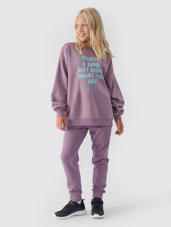 Bluza dresowa nierozpinana bez kaptura dziewczęca 4F Junior 4FJWAW24TSWSF1214-51S