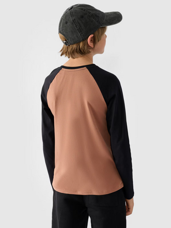 Longsleeve regular gładki chłopięcy 4F Junior 4FJWAW24TLONM293-65S