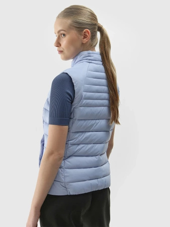 Kamizelka pikowana puchowa damska z wypełnieniem z recyklingu 4F