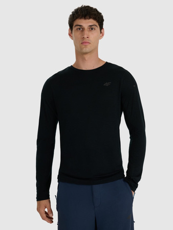 Longsleeve trekkingowy szybkoschnący z wełną merino męski 4F 4FWAW25TFLOM430-20S