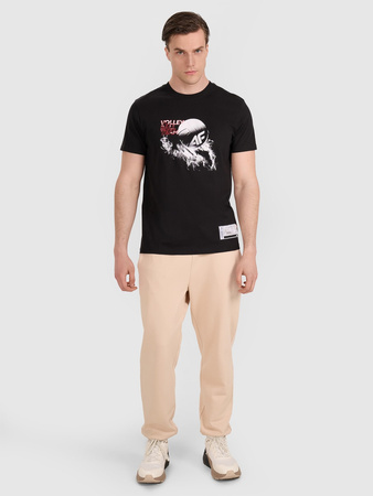 T-shirt regular z nadrukiem siatkarskim męski 4F 4FRAW25TTSHM3235-20S