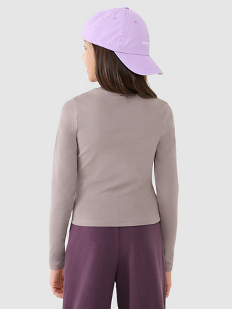 Longsleeve slim gładki dziewczęcy 4F 4FJRSS25TLONF505-83S