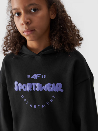 Bluza dresowa nierozpinana z kapturem dziewczęca 4F Junior 4FJWAW24TSWSF1213-20S