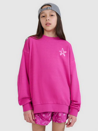 Bluza dziewczęca dresowa nierozpinana bez kaptura 4F 4FJRSS25TSWSF2253-53S
