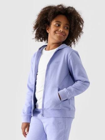 Bluza dresowa rozpinana z kapturem dziewczęca 4F Junior 4FJWMM00TSWSF1315-32S