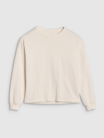 Longsleeve oversize gładki dziewczęcy 4F 4FJWSS25TLONF377-12S