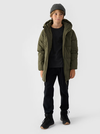 Płaszcz puchowy z wypełnieniem syntetycznym chłopięcy 4F Junior 4FJWAW24TDJAM464-43S