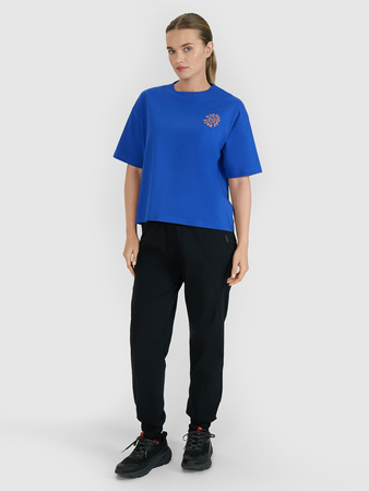 T-shirt oversize z nadrukiem damski 4F 4FWSS25TTSHF1993-36S