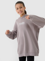 Bluza dresowa nierozpinana z kapturem dziewczęca 4F 4FJRSS25TSWSF2056-83S