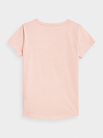 T-shirt bawełniany 100% gładki dziewczęcy 4F Junior