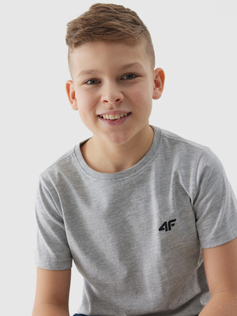 T-shirt bawełniany gładki dla chłopca 4F Junior