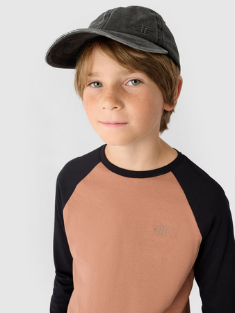 Longsleeve regular gładki chłopięcy 4F Junior 4FJWAW24TLONM293-65S