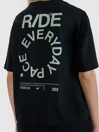 T-shirt oversize z nadrukiem damski 4F 4FWSS25TTSHF1993-20S