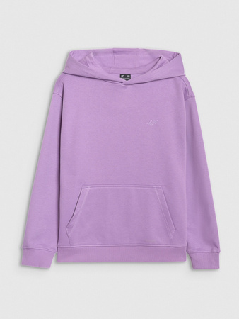 Bluza dresowa nierozpinana z kapturem dziewczęca 4F 4FJRAW25TSWSF2467-51S