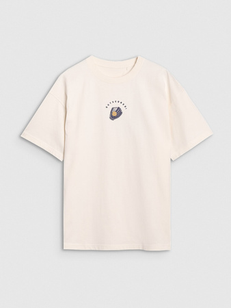 T-shirt oversize z nadrukiem męski 4F 4FRSS25TTSHM2981-11S