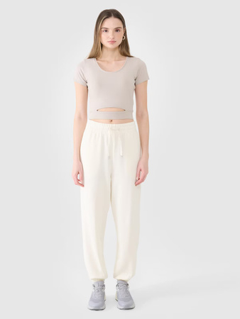 T-shirt crop top gładki damski 4F 4FRSS25TTSHF2695-83S