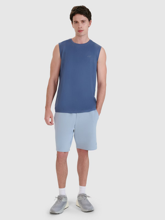 Tank top regular gładki męski 4F 4FWMM00TSLEM125-32S