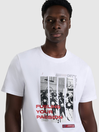 T-shirt regular z nadrukiem męski 4F 4FRAW25TTSHM3364-10S