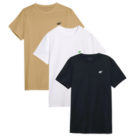 T-shirt męski (ZESTAW KOSZULEK 3 SZT.) 4F 4FWSS25TTSHM3956-95S