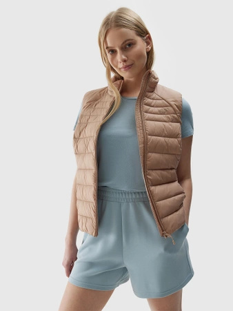 Kamizelka pikowana puchowa damska z wypełnieniem z recyklingu 4F
