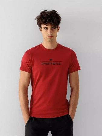 T-shirt regular z nadrukiem męski 4F