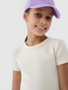 Dziewczęcy top basic t-shirt 4F 4FJWSS25TTSHF1852-12S