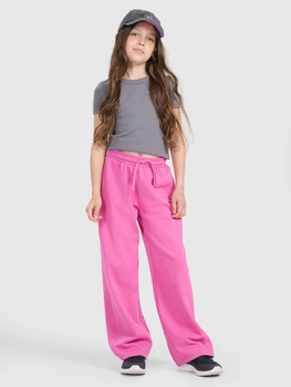 Spodnie dresowe z szerokimi nogawkami dziewczęce 4F 4FJRAW25TTROF1601-54S