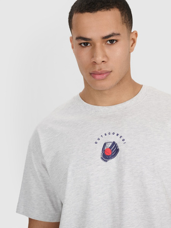 T-shirt oversize z nadrukiem męski 4F 4FRSS25TTSHM2981-27M