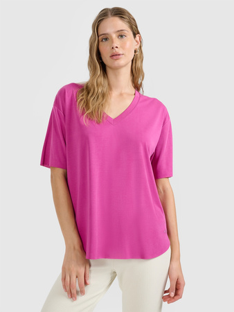 T-shirt oversize z modalem damski 4F 4FRAW25TTSHF3283-54S