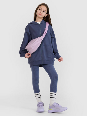Bluza dresowa rozpinana z kapturem dziewczęca 4F 4FJWSS25TSWSF1482-22S